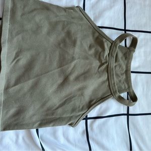 Free people green cropped tank top
